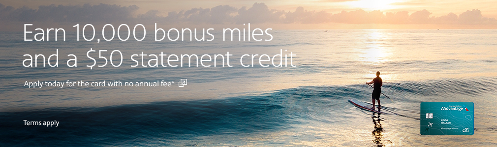 Earn miles with every purchase with the Citi / AAdvantage Mile Up card
